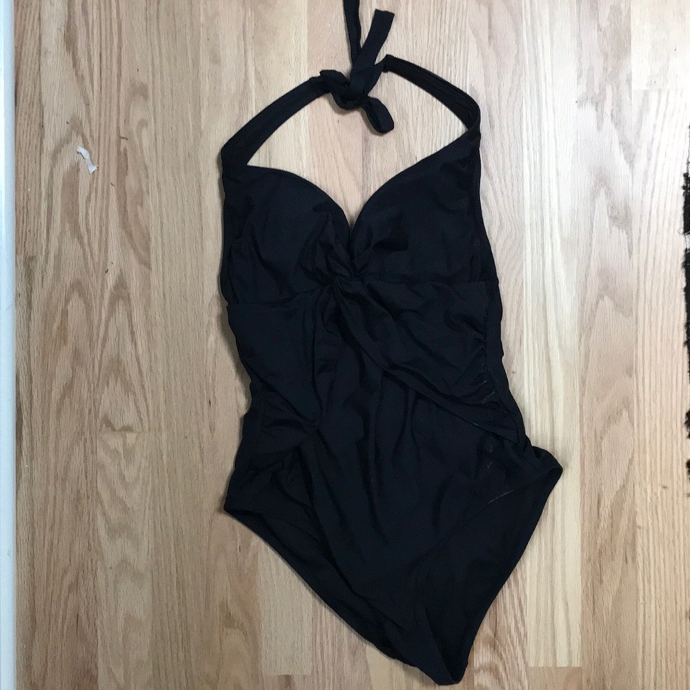 Black j crew one piece bathing suit.  Worn once.